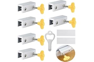 YEELIV 6 pièces Bloque Porte Coulissante, Verrou Porte Coulissante, Verrou Baie Coulissante, Serrure Baie Vitrée Coulissante, Bloc Porte Coulissante