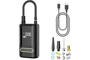 undreem Car Tyre Inflator Cordless, Air Compressor Rechargeable, Portable Tyre Pump, Digital Electric Tyre Inflator for Car, Motorcycle, Bike,Bicycle, Ball, 150psi