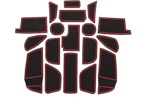 SMABEE Non-Slip Anti for Ford FOCUS RS ST 2015-2017 Rubber Mat Car Interior Car Accessories(18 Pcs) (RED)