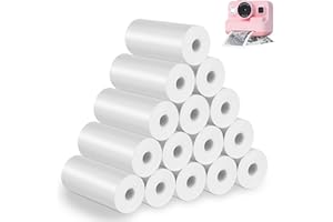 KASANNI Thermopapier für Kinder Sofortbildkamera, 15 Rollen Thermopapier Kinderkamera, Thermodrucker papier weiß, Nachfülldruckpapier, Thermopapiers für Scrapbooking, Fotos, Notizen, Etiketten(57mm x 500mm)