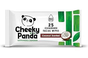 The Cheeky Panda Bamboo Facial Make Up Remover Wipes | Sustainable Face Wipes Eye Makeup Remover | Coconut Scented Pack of 25 Face Wipes | 99% Purified Water