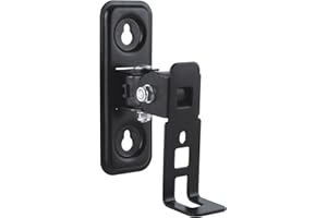 PureMounts PM-SOM-01 Staffa per altoparlanti (1/4 "o Play1), inclinabile: da -50 ° a + 90 °, orientabile: da -60 ° a + 60 °, distanza dalla parete: 86,5 mm, carico massimo: 2,0 kg , nero