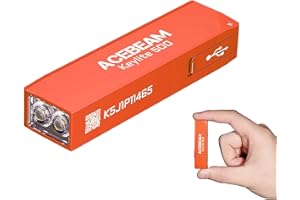 ACEBEAM Keylite 500 High Lumens Keychain Light Rechargeable, Ultra-Compact Flat Pocket EDC Torch with Dual LEDs, 6 Modes, Type-C Charging, Small MINI Flashlight for Emergency, Home, Outdoor(Orange)