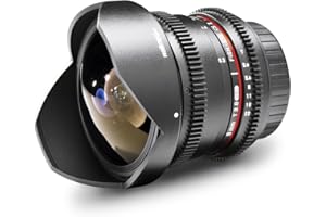 Walimex Pro 8mm 1:3,8 VDSLR Fish-Eye II Objektiv Foto- und Video für Canon EF-S Objektivbajonett schwarz (manueller Fokus, für APS-C Sensor gerechnet, stufenlose Blendeneinstellung)