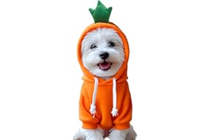 TENHCREEK Halloween Kostüm Hund Hoodie, Karotte Hundekostüm Halloween, Niedlichen Warme Hunde HalloweenKostüm, Kostüme Für Große, Mittlere Und Kleine Hunde, Katzen Und Haustiere Grün
