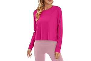 G4Free Women's Activewear Long Sleeve Sports T-Shirt UV Shirts UPF 50+ Workout Crop Tops Running Gym Tops Athletic Lightweight Sun Shirts