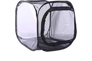RofHaus Insekt Und Schmetterling Habitat Käfig Schwarz Faltbare Schutz Käfig Mesh Terrarium Pop-Up-30 * 30 * 30cm