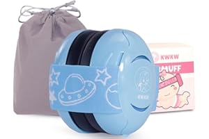 KWKW Protezione acustica con sacchetto per la polvere per bambini | Protezione dell'udito per neonati e bambini piccoli - Cuffie per bambini ideali per voli, concerti ed eventi musicali
