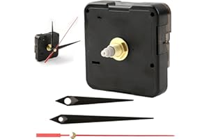 QNENEAM Mecanisme Horloge, Mecanisme Quartz Horloge Murale Sans Tic-Tac, Kit Complet Quartz, 16mm Longueur d'Arbre, Avec Aiguilles pour Réparation, Pour Horlogerie Artistique et Fonctionnelle
