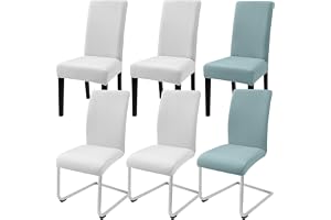 Alishomtll Stolsöverdrag i sammet, set om 6, stolsöverdrag, elastiska skydd för stolar, stolskydd, gungstolar, avtagbar, matsal, stolsöverdrag, frisvingar för kök, restaurang, hotell, bankett (4 vita
