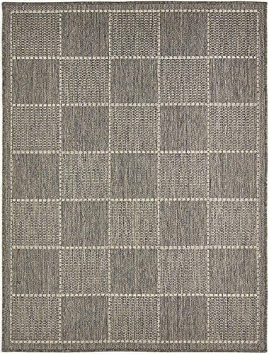 Checked Flatweave Anti Slip Rugs, Grey - 120 x 160cms (3ft 11"x 5ft 3")