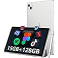 DOOGEE T10 Tablet 10.1 Inch, Tablets with 15GB RAM + 128GB ROM (TF 1TB), Android Tablet 8300mAh Battery, Android 12, Octa-Core, Dual 4G, 2.4/5G WiFi, FHD+, TÜV Certified, 13MP + 8MP Cameras, Silver