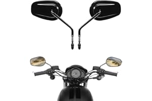 XMT-MOTOR Espejo retrovisor de 8 mm para motocicleta, adecuado para Harley Dyna Softail Touring Sportster 1982 – 2021 (negro)