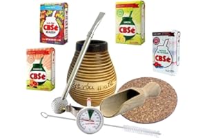 THE YERBA PROJECT Yerba Mate CBSe | Natural Strong Energy Drink 4X50g CBSe Samples| Yerba Mate Tea Complete Set | Begginer's Kit | Mate Tea Energy Booster 50g Samples Kit | Ceramic Cup Gourd 350ml | Bombilla |