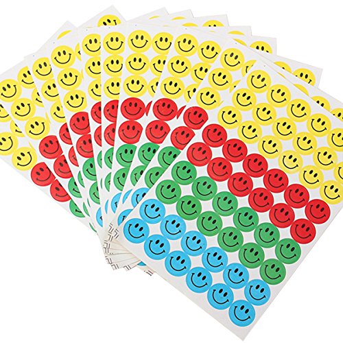 SODIAL(R) Pegatina de alabanza recompensa cara sonriente marbete merito educativo