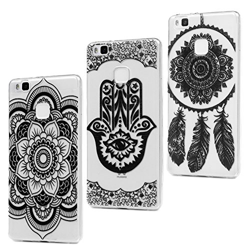 Huawei P9 Lite Hülle Badalink 3 in 1 UltraSlim Schutzhülle TPU Gemalt Handyhülle Silikon Case Cover Handytasche Anti-Rutsch Kratzfest Handyhülle