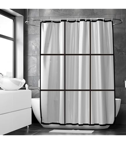 Lkw Ogechi Douchegordijn PEVA 180 x 200 cm zwarte bladeren, 300 cm extra breed douchegordijn waterdicht schimmelbestendig, semi-transparant wit badgordijn sneldrogend met kunststof haken, voor natte