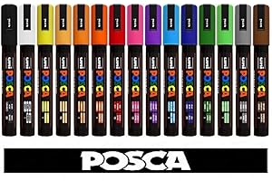 POSCA Uni-Ball Marcador Uni PC-5M Tempera 15 Colores Surtidos Professional Set.