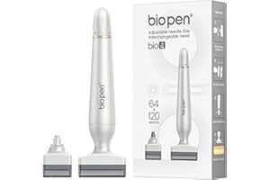BESTAUTY Derma Stamp, Dermastamp Regolabile 0-3mm 120 Titanio Aghi + 64 Titanio Aghi Professionale, per la Crescita dei Capelli, Barba, Viso, Corpo, Viso, Uomo e Donna