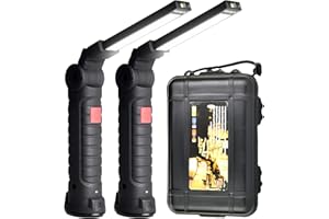 VEGENA LED Lampada Da Lavoro,2 Pezzi Lampada Da Lavoro LED Ricaricabile,Lampade Di Ispezione,Lampada Magnetica Portatile Luce Da Lavoro Per Garage,Campeggio,Emergenza,Riparazione Auto