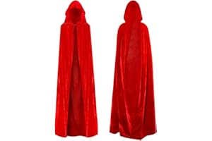 ZECOUK Capa Vampiro Capa de Halloween, Capas de Halloween Unisex Capa con Capucha Terciopelo para Adultos y Niños, Disfraz de Vampiro para Mujeres Hombres Halloween Carnaval Navidad Fiesta Disfraces