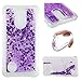 Produktbild LG K8 2017 Hülle flüssig,LG K8 2017 Hülle glitzer, LuckyW TPU Silikon Gradient Farbe HandyHülle für LG K8 2017 (LGM200N) 5 Zoll 3D Bling Glitter Glitzer Flowing Fließend Liquid Flüssig Shinny Moving Star Floating Trend Schwimmend Treibend Stern Quicksand Sparkle Crystal Kristall Tasche Flexible Kratzer Stoßfest Scratch-Resistant Shockproof Etui Bumper Case Cover - Lila