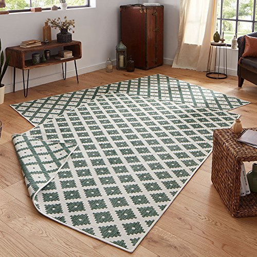 Preisvergleich Produktbild bougari Nizza Wendeteppich In- und Outdoorteppich grün / creme 120x170