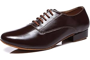 SWDZM Scarpe da Ballo Uomo Liscio Pianta Larga Suola Scamosciato per Salsa Tango Jazz Pratica Scarpe Ballo
