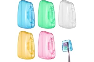 PEOVLVN 5 Stück Zahnbürste Schutzhülle Zahnbürsten Abdeckungen Tragbare Reise Zahnbürsten Abdeckungen,3D Bürstenköpfe Zahnbürste Schutzkappe Zahnbürstenkopf Schutz für Zuhause, Büro, Hotel Und Outdoor