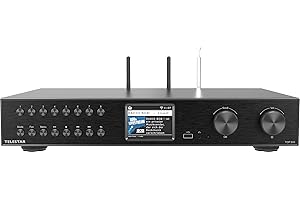 TELESTAR Top 500 – Sintonizador HiFi (43 cm de Ancho, Radio por Internet/Dab+, función de transmisión y recepción Bluetooth, grabación por USB, Servicios de Streaming) – Negro