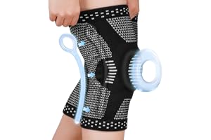 Fefod Knästöd, 2 Stycken Ortopedisk Knäskydd med Laterala Stabilisatorer och Patella Gel Pad, Knästöd med Antislip Kompressio