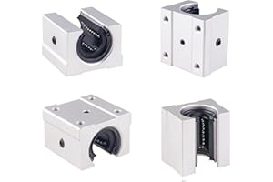 CNCYEAH 4 Stücke SBR20UU 20mm Aluminiumlegierung Linearlager Gleitblock, Öffnen Linear Router Linearlager Stehlager Aluminium Linear Kugellager Slide Block für 20mm Welle/Stange CNC Router Teile