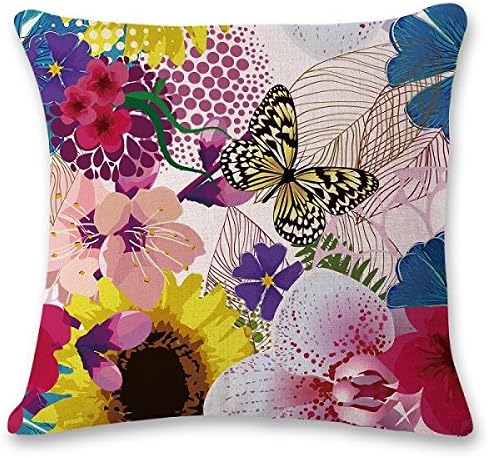 MAYUAN520 Cushion、Decorative Pillows Pretty Butterfly Design Cushion Covers Car/ Chair/ Sofa/ Seat Pillow Covers 45*45 Cm Pillowcase Home Decoration 1 Piece,45X45Cm,03
