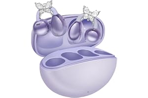 XMENHA Clip on Earphones with Detachable Silver Butterfly Clip Decorations Open Ear Headphones Wireless Bluetooth Sports Earbuds Secure Fit Gym Earphones Open Ear Buds for Girls Women Parties Accessories