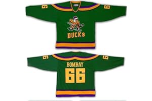 GMJAY Bombay # 66 Mighty Ducks Maglie Vintage da Hockey Movie Hockey Jersey S-XXXL