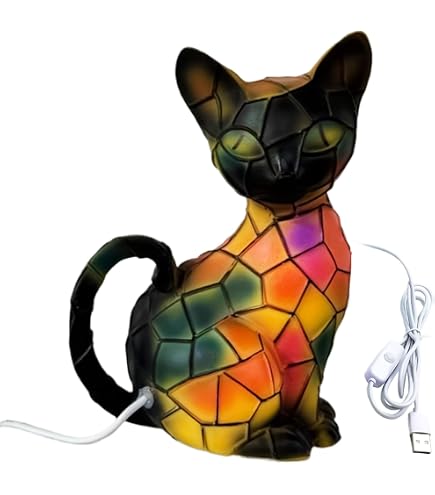 Yinhammnl Lampada da scrivania a LED, mini luce notturna a forma di gatto, luce da lettura portatile ricaricabile tramite USB, pieghevole, per camera da letto, comodino, studio (verde