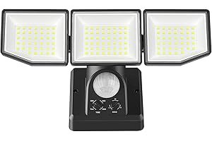 YTKIH LED Strahler mit Bewegungsmelder Außen, 6000LM 38W Superhell Außenstrahler mit verstellbaren 3 Köpfe, 6500K Kaltweiß LED Scheinwerfer, IP65 Wasserdicht Aussenleuchte für Garage, Garten, Hof…