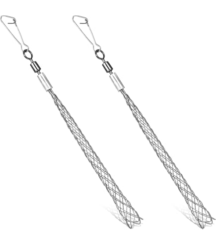 2-Pack Cable Pulling Grips - 304 Stainless Steel Mesh Wire Pullers For Electrical Cables (37-50mm)