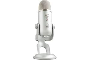 Logitech for Creators Blue Yeti Microfono USB per Registrazione, Streaming, Gaming, Podcasting su PC e Mac, Mic a Condensatore per Laptop o Computer, Effetti Blue VO!CE, Stand Regolabile - Argento