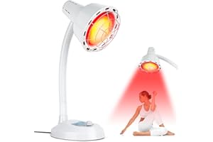 COZION Lampada Termica a Raggi Infrarossi 275W, Lámpara de Terapia a Luce Rossa con Griglia Protettiva, Temperatura Regolabile per Lenire la Tensione Muscolare