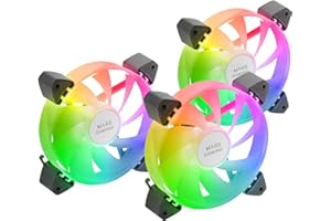 Mars Gaming MF-3A, Kit 3x Ultra Quiet 120mm FDB Fans, ARGB Rainbow 360° Frameless Lighting, 3in1 Fans with Full ARGB Compatibility, Dual ARGB Male + Female Connector, Black