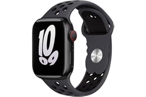 Lobnhot Sport armband kompatibel mit Apple Watch Armband 38mm 40mm 41mm 42mm 44mm 45mm 49mm, Atmungsaktives Silikon armband für iWatch Series 9 8 7 6 5 4 3 2 1 SE Herren Damen, Anthratisch Schwarz