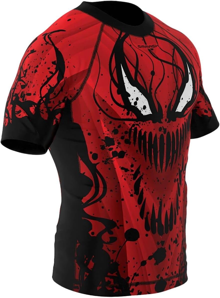 SMMASH Helion Rashguard Hombre Manga Corta, Camisetas Hombre para MMA, Artes Marciales, Krav Maga, BJJ, K1, Karate, Material Transpirable y Antibacteriano