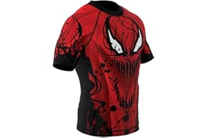 SMMASH Camicia Funzionale Uomo Rashguard Camicia Sportiva A Maniche Corte MMA Thaibox Muay Thai Kickboxing Traspirante Resistente All'Abrasione