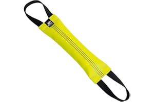 Bull Fit Bungee Boudin À Mordre Jouet pour Chien, 30 cm, 2 Anses, en Tuyaux De Lance À Incendie - Dummy Rouleau d'apprentissage Flottant - Robuste Boudin Mordant Chien, Jaune
