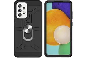 GOGME Funda para Samsung Galaxy A52s 5G/Samsung Galaxy A52, Carcasa con 360 Anillo Iman Soporte Hard PC y Silicona TPU Bumper Híbrida Antigolpes Funda Estuche Case, Negro