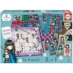 Educa – Set Especial 8 En 1 Gorjuss: Juego de la oca, Parchís, Damas Chinas, Carrera de Caballos, Tres en Raya, Escaleras y toboganes, Dominó y Juego de Personajes, A Partir de 4 años (17291)