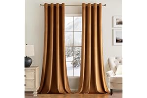 MIULEE Cortinas Salon Terciopelo Marron con Ojales, 2 Piezas Cortinas Terciopelo Invierno 140x225 CM (An x Al), Cortinas Termica Terciopelo para Dormitorio, Suave Cortina Habitacion Terciopelo
