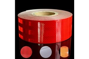 PETGDS Reflective Tape Waterproof, 33ftX2" Reflective Warning Sticker High intensity self-adhesive Safety Tape for Vehicles Car Trailers Bikes Night (Red)