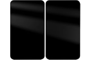 WENKO Herdabdeckplatte Universal Mod. Schwarz, höhenverstellbar für alle Herdarten, Schneidebrett und Spritzschutz, Glas, 30 x 52 cm, 2-teilig